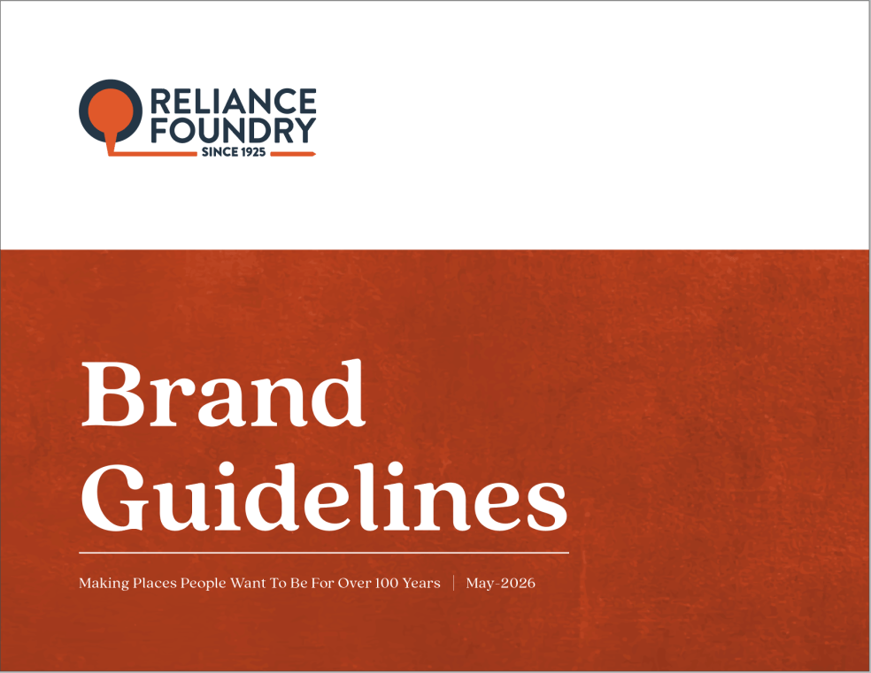 Reliance Foundry brand guide cover page